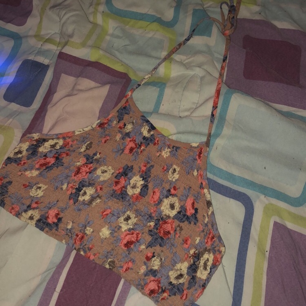 Halter floral crop top